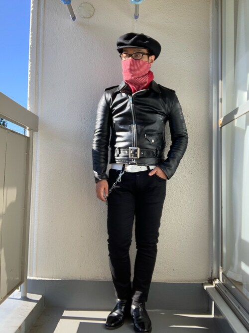 Kouichi｜schottのライダースジャケットを使ったコーディネート - WEAR schott 32 腕周り細め 限定モデル