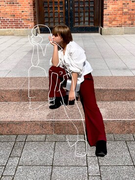 「GU（ジーユー）のアイテム（パンツ、その他）」を使った、REINOさん（レディース・152cm）の秋コーディネート