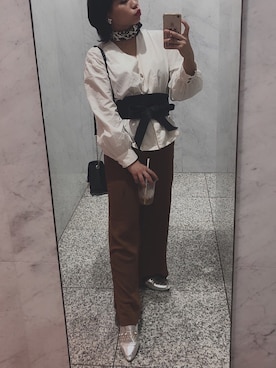 「Bershka（ベルシュカ）のアイテム（トップス、ホワイト系）」を使った、REINOさん（レディース・152cm）の夏コーディネート