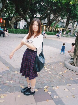 「KBF（ケイビーエフ）のKBF　トートバッグ（トートバッグ）」を使った、Zooeyさん（レディース・165cm）の春コーディネート