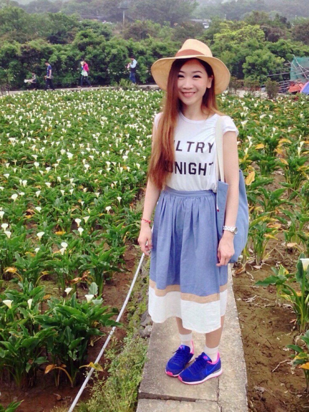 「ehka sopo、Mila Owen、NIKE、merry jenny、BEAMS、MARC BY MARC JACOBS、tiffany&co、Ray BEAMS、skirt、snidel」｜「Mila Owenのペーパー中折れハット（ハット、ホワイト系）」を使った、Zooeyさん（レディース・164cm）の春コーディネートの1枚目の写真