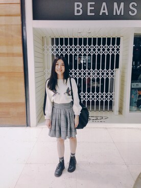 「KBF（ケイビーエフ）のKBF　トートバッグ（トートバッグ）」を使った、Zooeyさん（レディース・165cm）の秋コーディネート