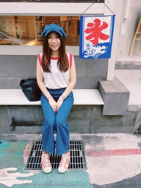 「IENA」｜「アイテム（帽子）」を使った、Zooeyさん（レディース・165cm）の夏コーディネート