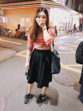 「KBF（ケイビーエフ）のKBF　トートバッグ（トートバッグ）」を使った、Zooeyさん（レディース・165cm）の冬コーディネート