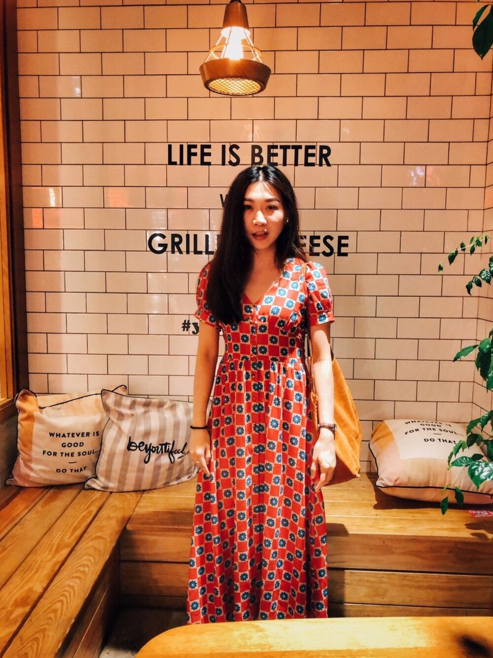 「ootd、VINTAGE、outfit、jouetie、KBF、LEPSIM、LEPSIM LOWRYS FARM、Taiwan、lookbook、halloween」｜「merry jennyのアイテム（ワンピース/ドレス、レッド系）」を使った、Zooeyさん（レディース・165cm）の秋コーディネートの1枚目の写真