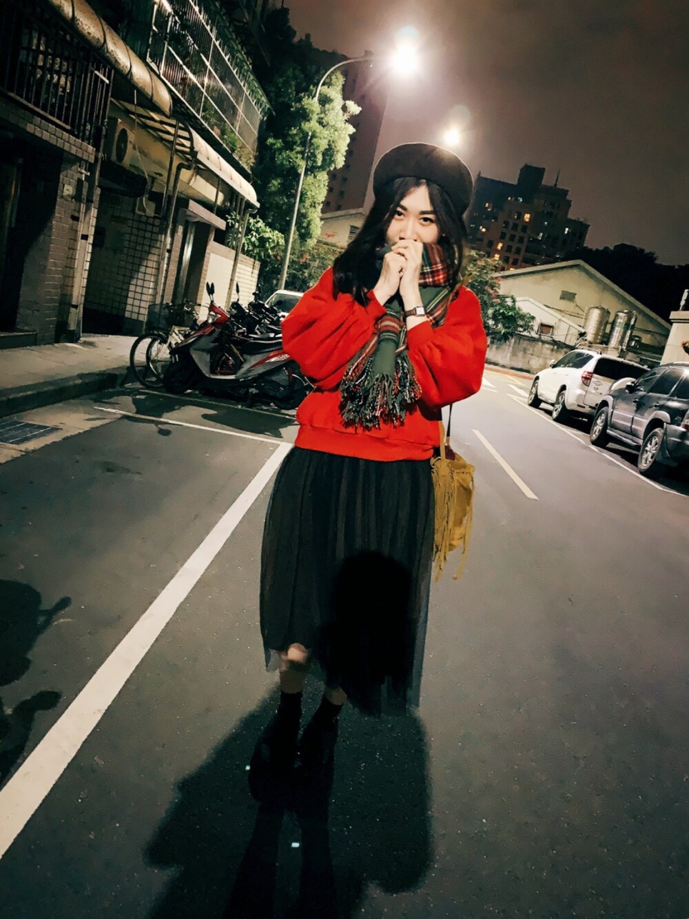 「ootd、outfit、TESTIFY、jouetie、LEPSIM LOWRYS FARM、snidel、tabio、Dr.Martens、vintage」｜「TESTIFYのアイテム（帽子、ブラウン系）」を使った、Zooeyさん（レディース・165cm）の冬コーディネートの1枚目の写真