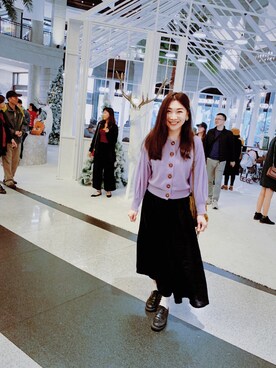 「snidel」｜「アイテム（その他シューズ）」を使った、Zooeyさん（レディース・165cm）の冬コーディネート