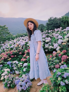 「flower」｜「アイテム（帽子）」を使った、Zooeyさん（レディース・165cm）の春コーディネート
