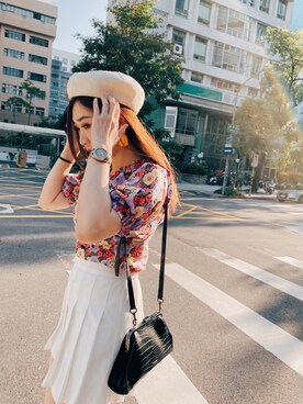 「moussy」｜「アイテム（ハンチング/ベレー帽）」を使った、Zooeyさん（レディース・165cm）の秋コーディネート
