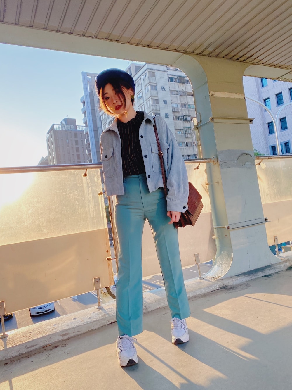 「ootd、outfit、JEANASiS、KBF+、SLY、NIKE、moussy、vintage、oldskool、90’s」｜「TESTIFYのアイテム（帽子、ブルー系）」を使った、Zooeyさん（レディース・165cm）の春コーディネートの1枚目の写真