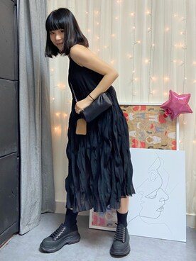 「McQ（マックキュー）のアイテム」を使った、Cyanさん（レディース・154cm）の春コーディネート