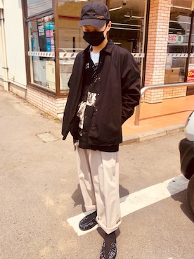 「Acne Studios（アクネストゥディオズ）のアイテム（キャップ）」を使った、t_ogaさん（メンズ・165cm）の春コーディネート