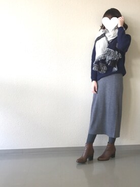 haru_kaiさんの「WOMEN メリノブレンドリブスカート」を使ったコーディネート