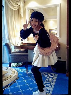 「GUCCI（グッチ）のアイテム（ハンドバッグ、ピンク系）」を使った、twiggysung さん（レディース・153cm）の冬コーディネート