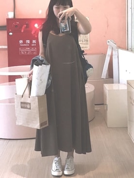 「吊帶洋裝」｜MRTさん（レディース・159cm）の秋コーディネート