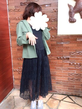 「wearhalloween2017」｜「アイテム（ミリタリージャケット）」を使った、miru♡さん（レディース・162cm）の秋コーディネート