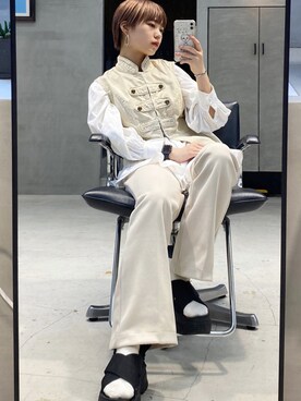 「OpenCLOSE（オープンクローズ）のアイテム（パンツ）」を使った、ハルカさん（レディース・162cm）の夏コーディネート