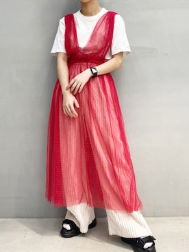 「アイテム（ワンピース/ドレス）」を使った、ハルカさん（レディース・162cm・10代）の夏コーディネート