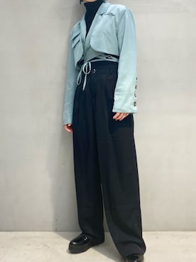 「PUBLUX（パブリュクス）のアイテム（スラックス）」を使った、ハルカさん（レディース・162cm）の春コーディネート
