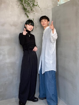 「PUBLUX（パブリュクス）のアイテム（スラックス）」を使った、ハルカさん（レディース・162cm）の春コーディネート