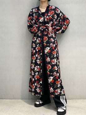 「ROSE BUD（ローズバッド）の[Gina冬号/GINZA1月号掲載]フラワープリントワンピース（ワンピース）」を使った、ハルカさん（レディース・162cm）の春コーディネート