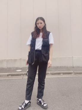 「tk.TAKEO KIKUCHI（ティーケータケオキクチ）のアイテム（ジャケット/アウター）」を使った、りんご病さん（レディース・163cm）の夏コーディネート