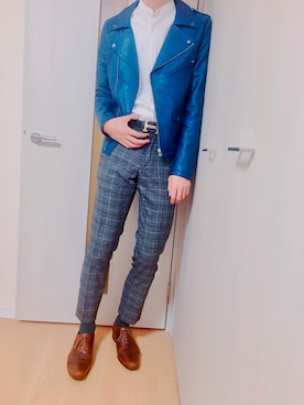 「SEVENDAYS=SUNDAY（セブンデイズサンデイ）のアイテム（スラックス）」を使った、いずさん（メンズ・180cm）の冬コーディネート