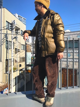 「アイテム（ダウンジャケット/コート）」を使った、Mikottyさん（メンズ・170cm）の冬コーディネート