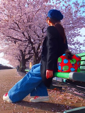 「チャイハネ（チャイハネ）のアイテム（トートバッグ）」を使った、katsumiiiiiさん（レディース・157cm）の春コーディネート