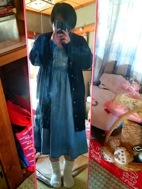 「rivet & surge（リベットアンドサージ）のアイテム（サロペット/オーバーオール）」を使った、夏生さん（レディース・153cm）の冬コーディネート