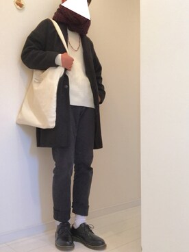 「SPINNS（スピンズ）のアイテム（チェスターコート）」を使った、🍞ｸﾛﾜｯｻﾝ🍞さん（メンズ・173cm）の冬コーディネート