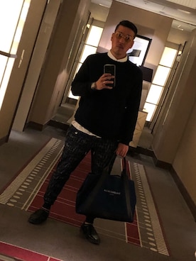 「BALENCIAGA」｜「アイテム（スリッポン）」を使った、RYUさん（メンズ・172cm）の夏コーディネート