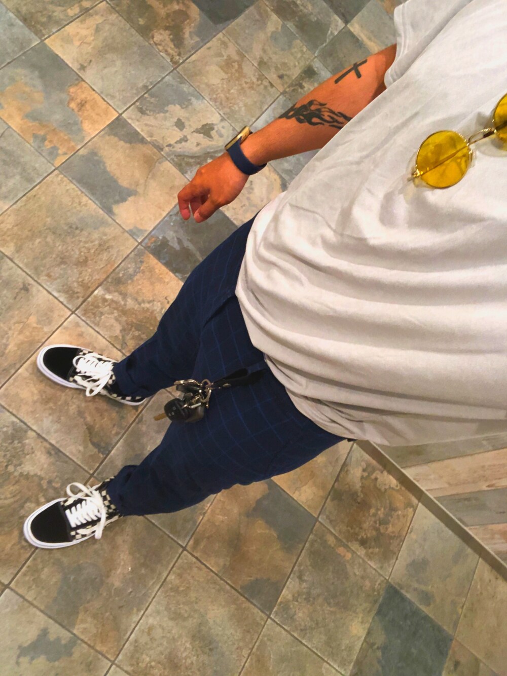 「VANS、ZARA、スニーカー、おしゃれさんと繋がりたい、fashion」｜「VANSのアイテム（スニーカー、ブラック系）」を使った、RYUさん（メンズ・172cm）の夏コーディネートの1枚目の写真
