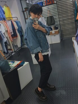 「SOMETHING（サムシング）のアイテム（ジャケット/アウター）」を使った、PEIさん（レディース・147cm）の秋コーディネート