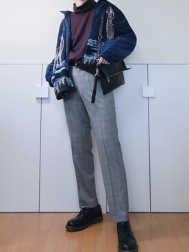 「STUDIOUS BLUE（ストゥディオスブルー）のアイテム」を使った、れいさん（メンズ・186cm）の秋コーディネート