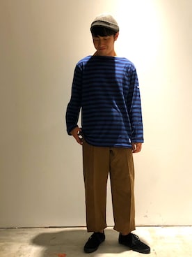 「KIJIMA TAKAYUKI」｜「アイテム（ニットキャップ/ビーニー）」を使った、shibaguchiさん（メンズ・160cm）の夏コーディネート