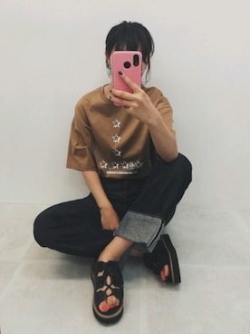 「TITE IN THE STORE（ティテ　インザ　ストア）のアイテム」を使った、あめみやさん（レディース・170cm）の夏コーディネート