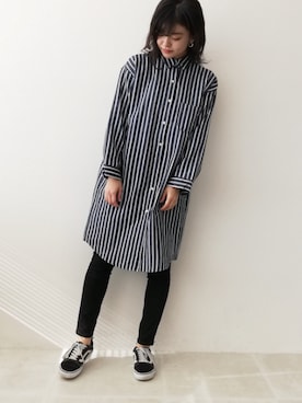 「Three Four Time（ｽﾘｰﾌｫｰﾀｲﾑ）のアイテム（ワンピース/ドレス）」を使った、あめみやさん（レディース・170cm）の冬コーディネート
