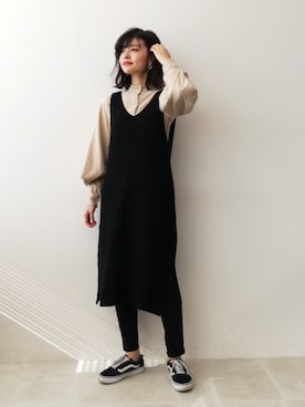 「Three Four Time（ｽﾘｰﾌｫｰﾀｲﾑ）のアイテム（アクセサリー）」を使った、あめみやさん（レディース・170cm）の冬コーディネート