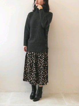 「Three Four Time（ｽﾘｰﾌｫｰﾀｲﾑ）のアイテム」を使った、あめみやさん（レディース・170cm）の冬コーディネート