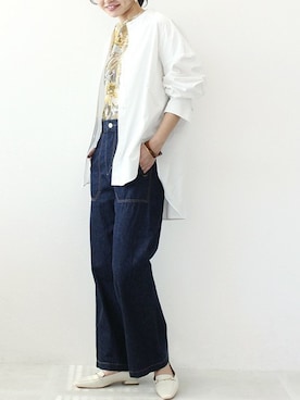 「Jines（ジネス）のアイテム」を使った、あめみやさん（レディース・170cm）の春コーディネート