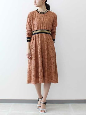 「Three Four Time（ｽﾘｰﾌｫｰﾀｲﾑ）のアイテム（ワンピース/ドレス）」を使った、あめみやさん（レディース・170cm）の春コーディネート