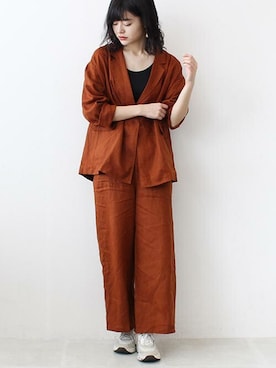 「Three Four Time（ｽﾘｰﾌｫｰﾀｲﾑ）のアイテム」を使った、あめみやさん（レディース・170cm）の夏コーディネート