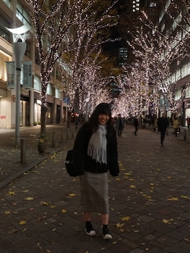 「snidel」｜「アイテム（ダウンジャケット/コート）」を使った、ほにょかさん（レディース・158cm）の冬コーディネート