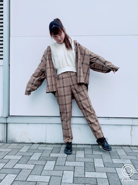 「WEGO（ウィゴー）のアイテム（スラックス）」を使った、˙˚ʚErikaɞ˚˙さん（レディース・157cm）の春コーディネート