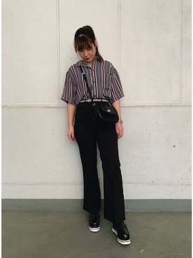 「WEGO（ウィゴー）のアイテム（スラックス）」を使った、˙˚ʚErikaɞ˚˙さん（レディース・157cm）の夏コーディネート