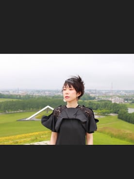 「Furryrate（ファーリーレート）のレザーヘアバンド（ヘアバンド、イエロー系）」を使った、もふもふ2。さん（166cm）の夏コーディネート