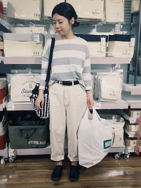 「white pants」｜人可さん（レディース・151cm）の春コーディネート