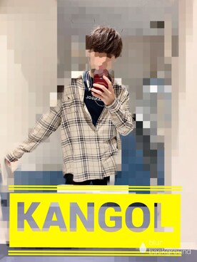 りょーちんさんの「MONO-MART×KANGOL/カンゴール 別注ビッグシルエット チェックシャツ」を使ったコーディネート