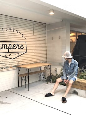 「Hender Scheme（エンダースキーマ）のアイテム（ハット）」を使った、MiULiiR  / Tommyさん（メンズ・170cm）の夏コーディネート